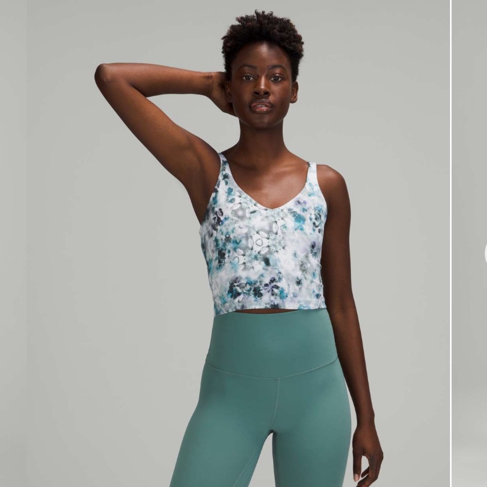 lululemon athletica Blue and White Tank Top